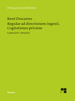 cover image of Regulae ad directionem ingenii. Cogitationes privatae